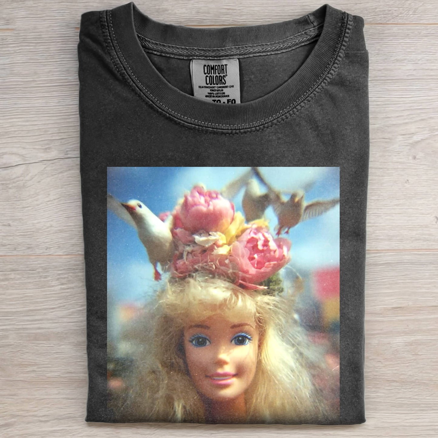 BARBIECORE WHITE DOVE FLOWER T-SHIRT