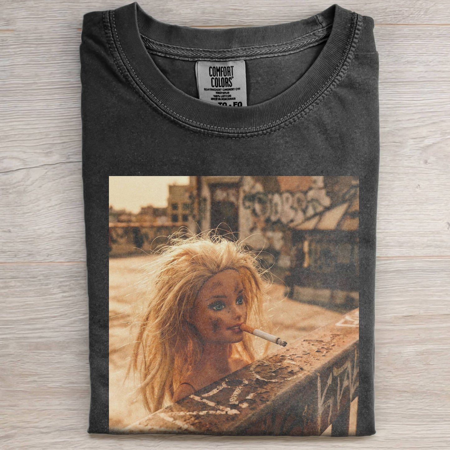 BARBIECORE EDGY SMOKING RETRO ROOFTOP TEE