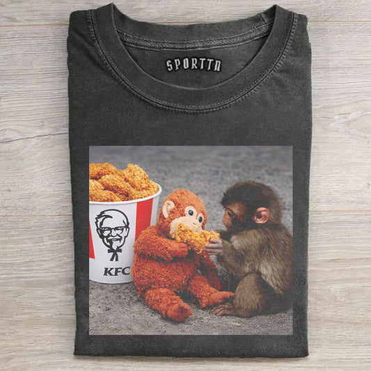 Punch-kun Monkey Meme Graphic T-shirt