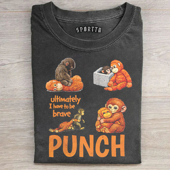 Punch-kun Monkey Meme Graphic T-shirt