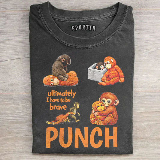 Punch-kun Monkey Meme Graphic T-shirt