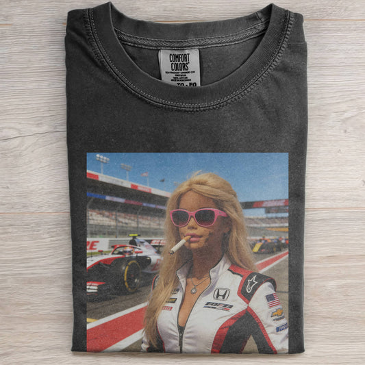 BARBIECORE SMOKING RACETRACK VINTAGE TEE