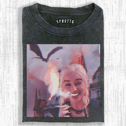 Funny GoT Dragon Queen Smoking Graphic T-shirt/Sweatshirt/Hoodie
