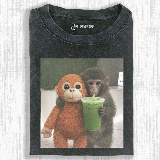 Punch Monkey Meme Graphic T-shirt