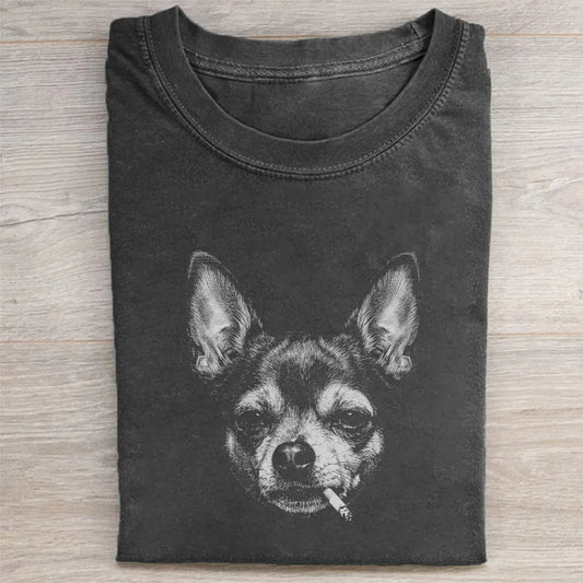 Funny Smoking Chihuahua T-shirt