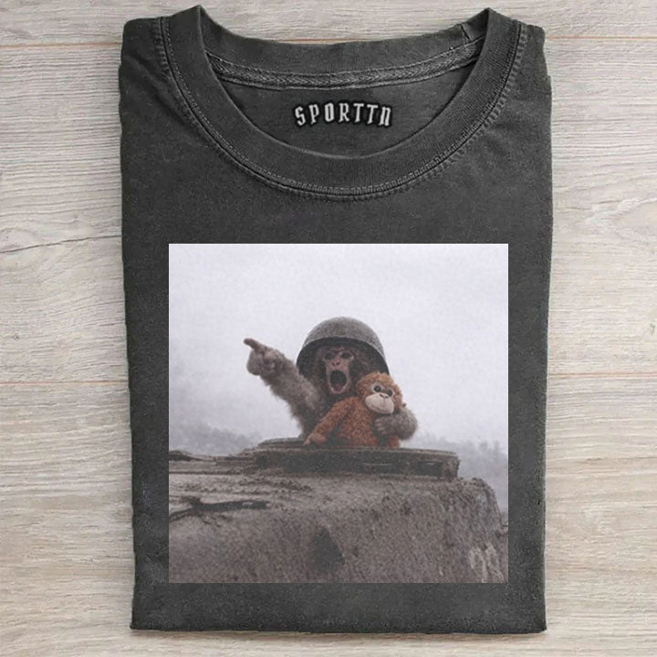 Punch-kun Monkey Meme Graphic T-shirt
