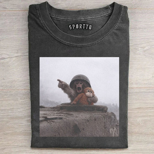 Punch-kun Monkey Meme Graphic T-shirt