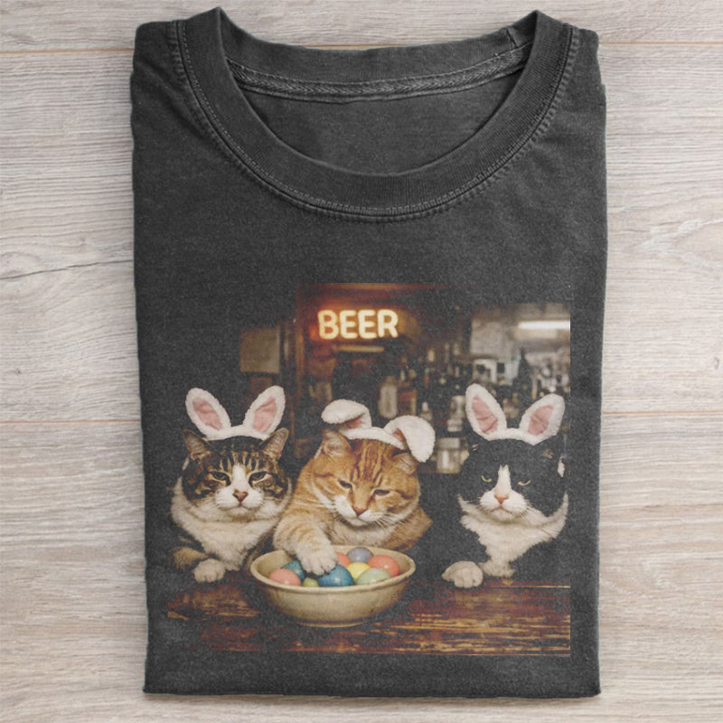 Funny Easter cat Graphic T-shirt