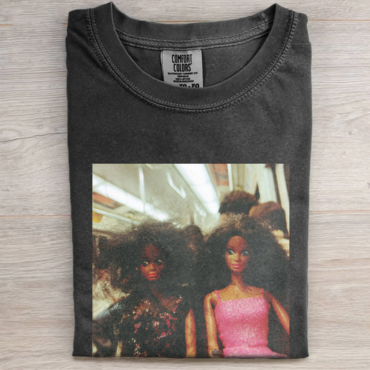BLACK BARBIECORE BUS TEE