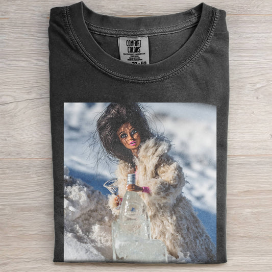 BARBIECORE SNOW-THEMED DRINKING T-SHIRT