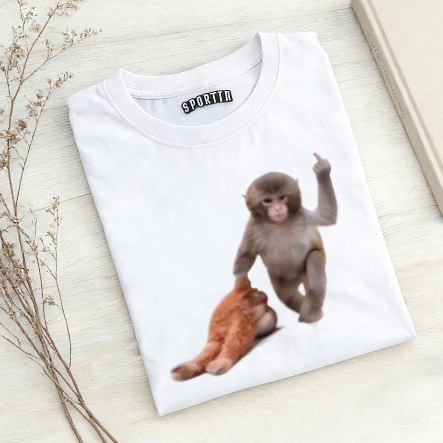 Punch-kun Monkey Meme Graphic T-shirt