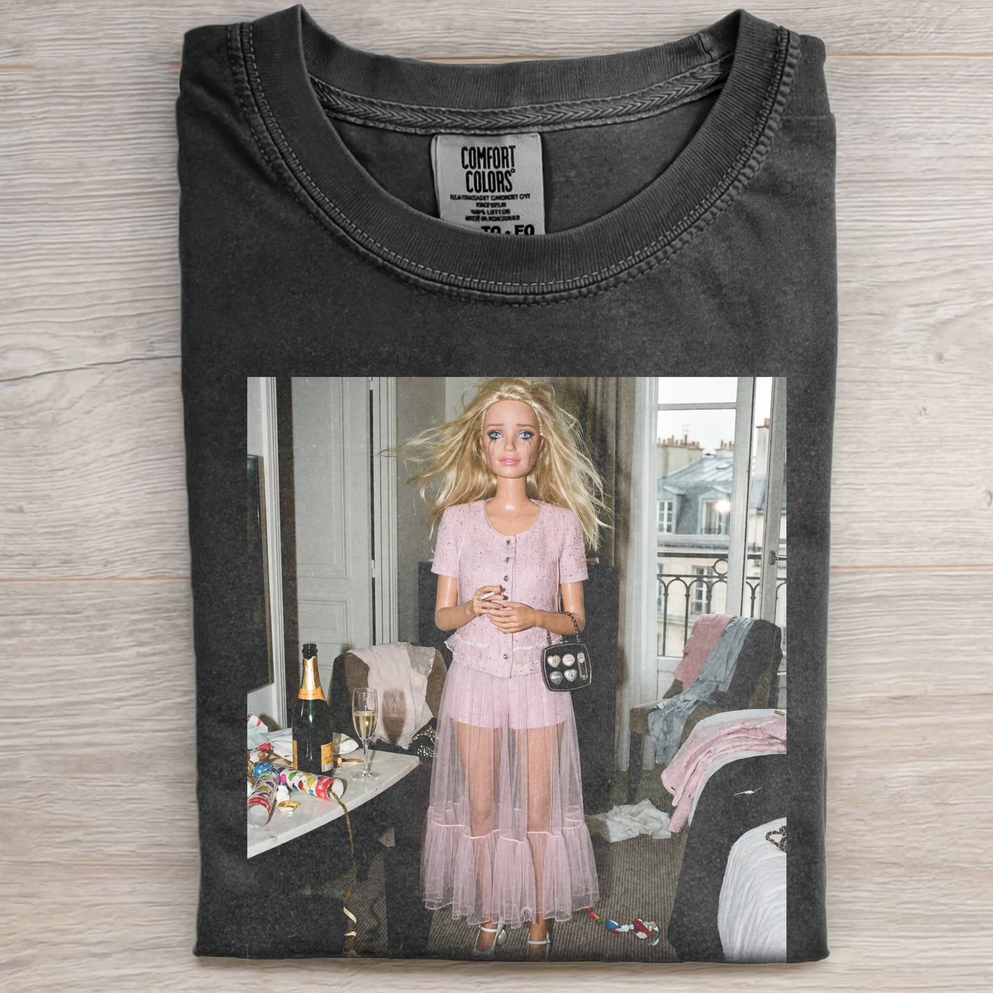 BARBIECORE CRYING MAKEUP TEE
