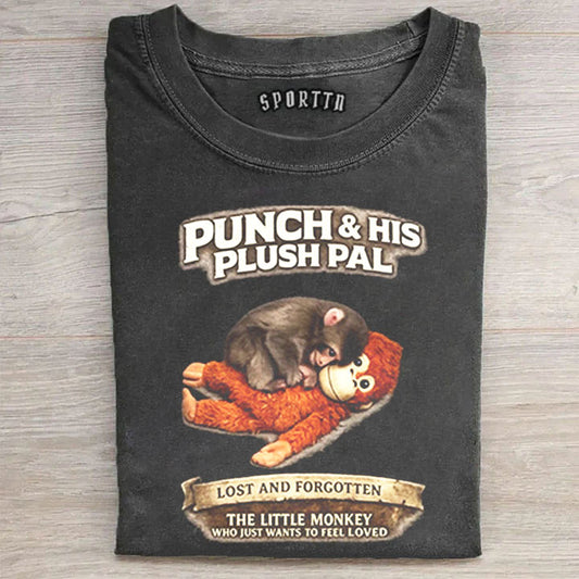 Punch-kun Monkey Meme Graphic T-shirt