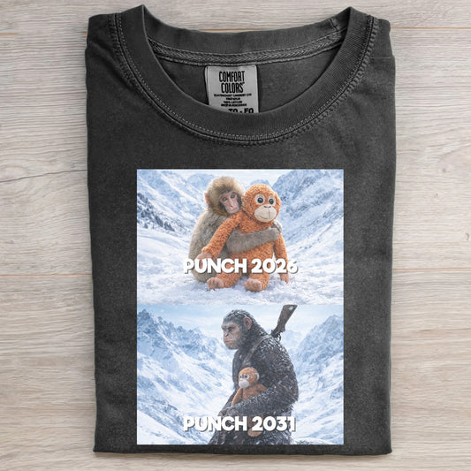 Punch In 2026~2031 Monkey Meme Graphic T-shirt