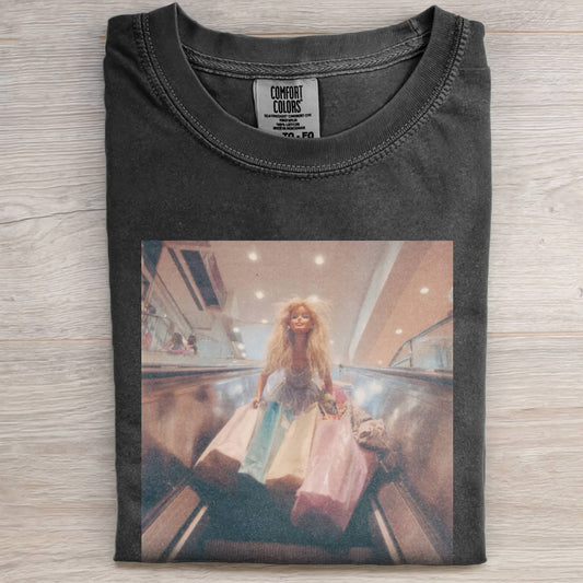 BARBIECORE RETRO ELEVATOR SHOPPING TEE