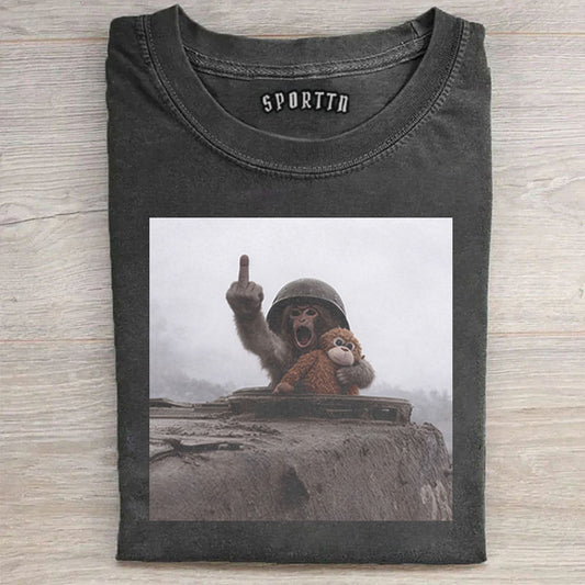 Punch-kun Monkey Meme Graphic T-shirt