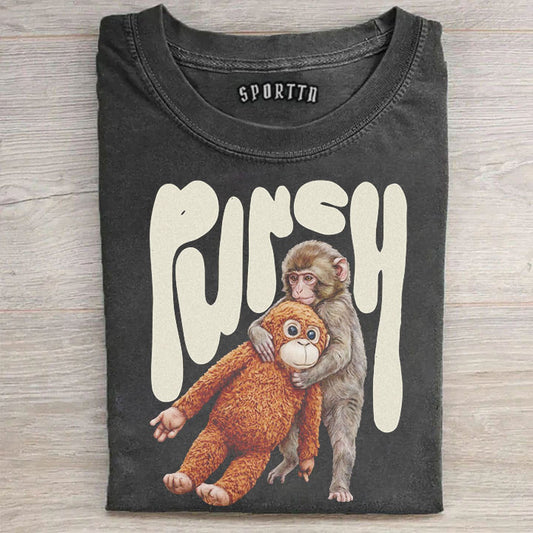 Punch-kun Monkey Meme Graphic T-shirt