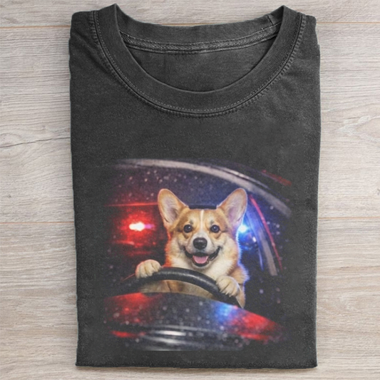 Funny Corgi Driving T-shirt