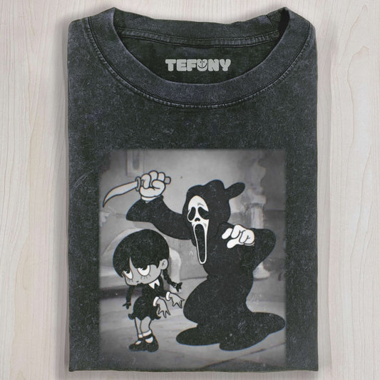 WEDNESDAY AND SCREAM T-SHIRT