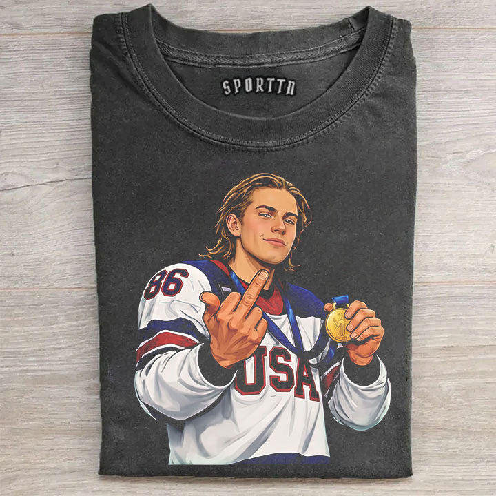 Jack Hughes Champion USA Tee